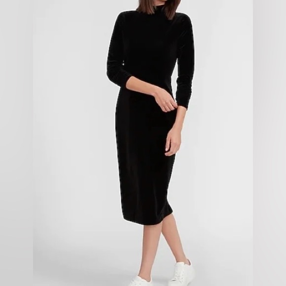 NWT Velvet Black Mock Neck Dress 🎁COMES WITH A GIFT🎁 - Picture 3 of 12